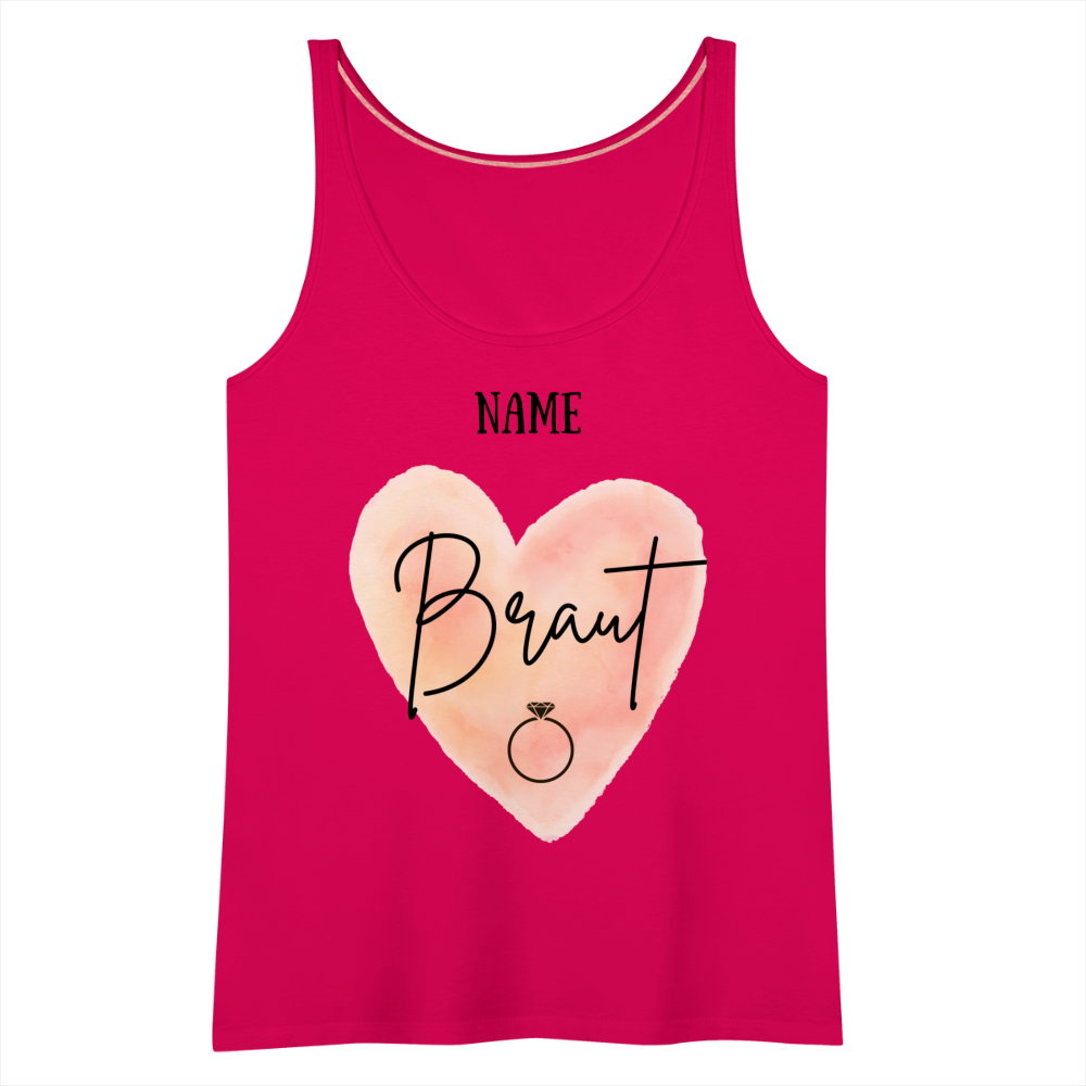 Frauen Premium Tank Top JGA für die Braut- personalisierbar - dunkles Pink