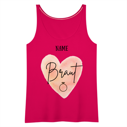 Frauen Premium Tank Top JGA für die Braut- personalisierbar - dunkles Pink