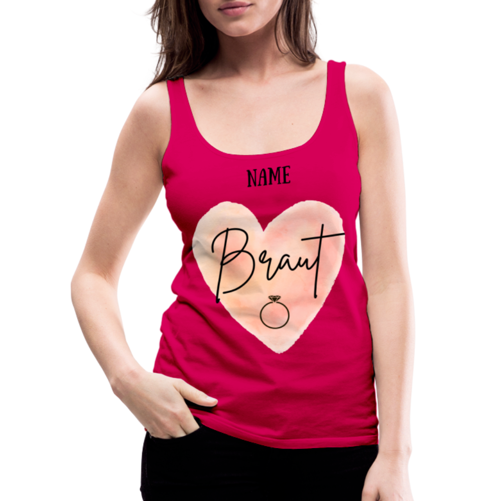 Frauen Premium Tank Top JGA für die Braut- personalisierbar - dunkles Pink