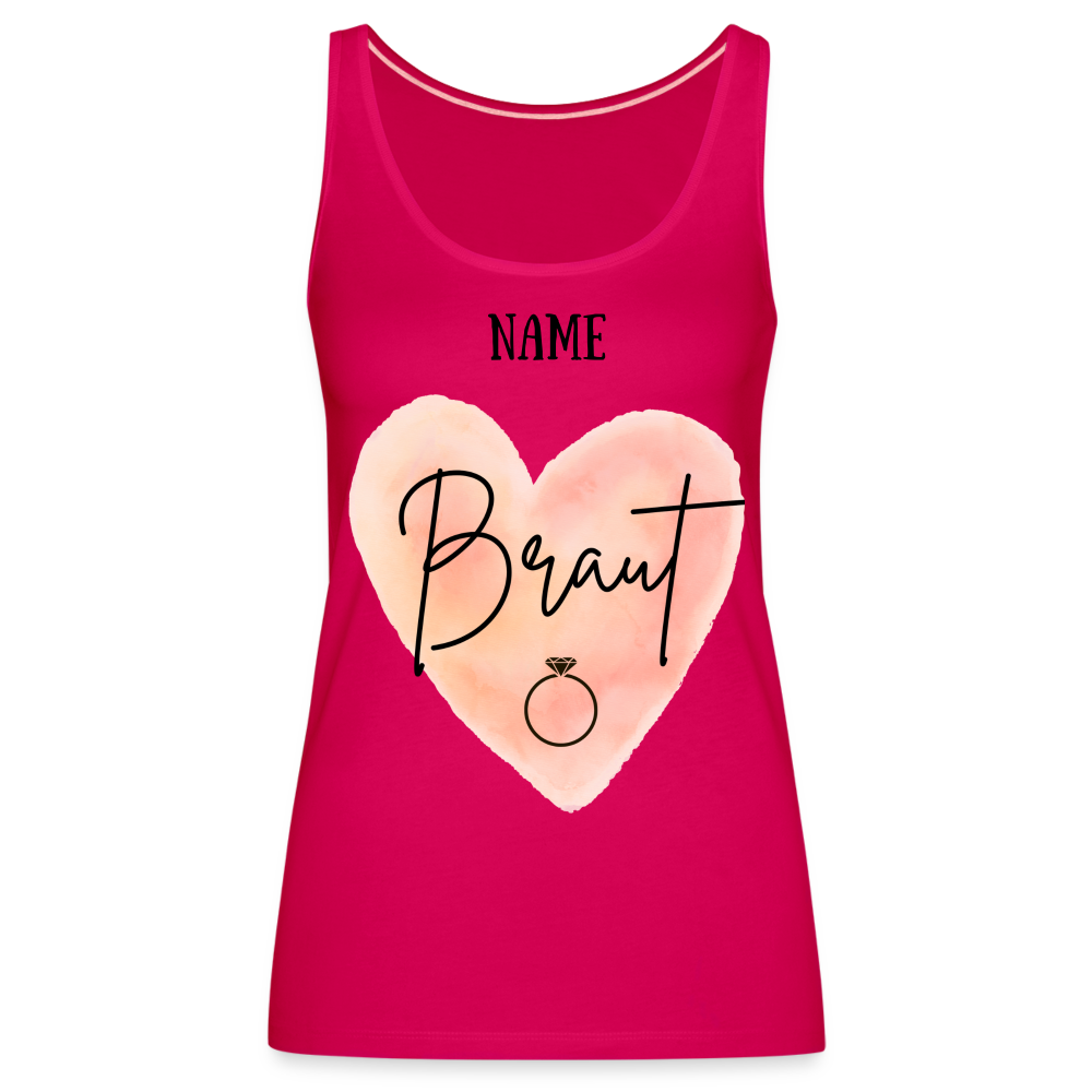 Frauen Premium Tank Top JGA für die Braut- personalisierbar - dunkles Pink