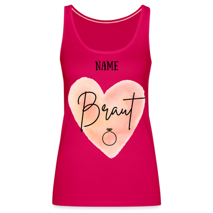 Frauen Premium Tank Top JGA für die Braut- personalisierbar - dunkles Pink