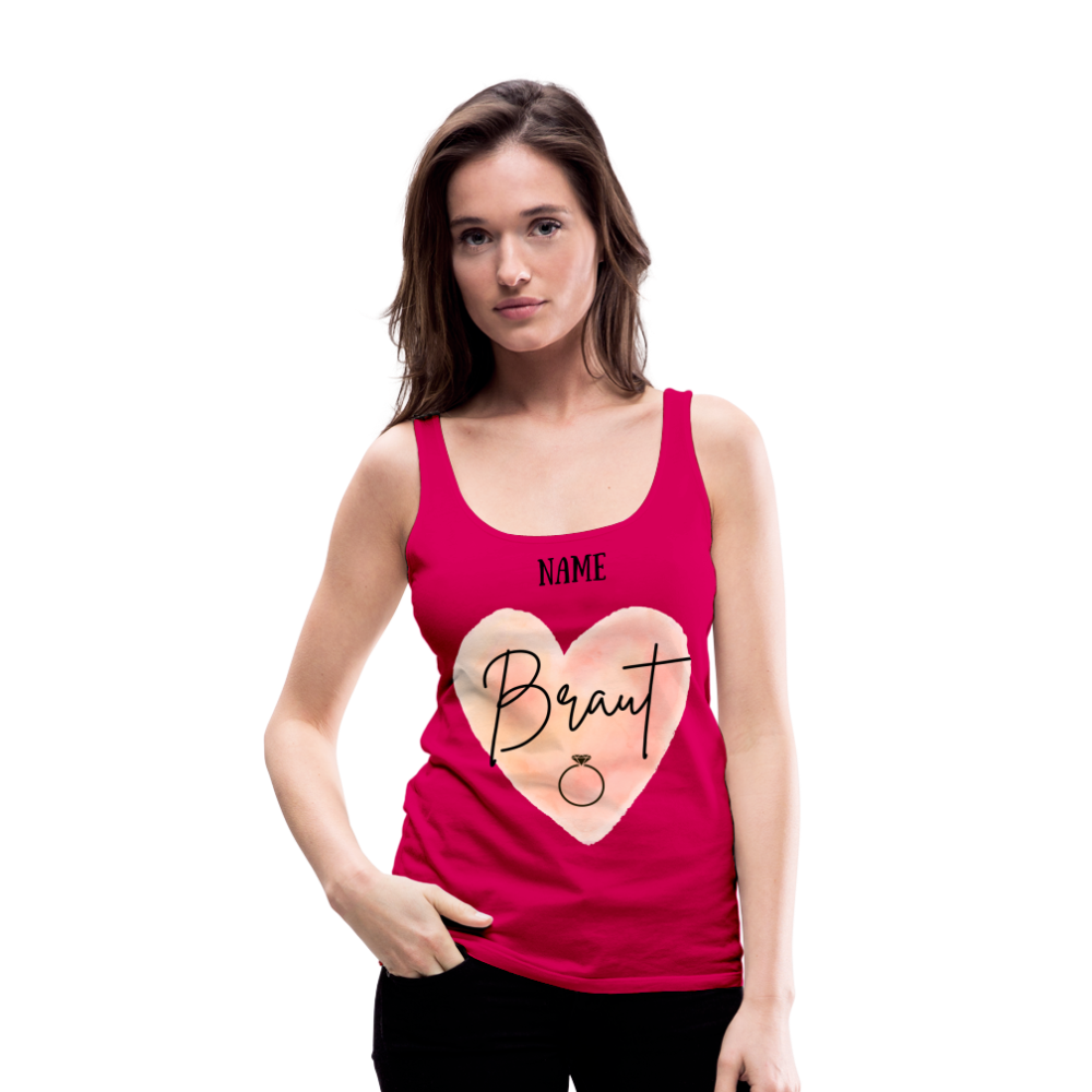 Frauen Premium Tank Top JGA für die Braut- personalisierbar - dunkles Pink