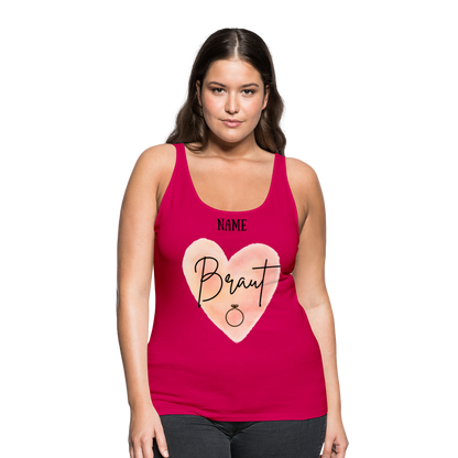 Frauen Premium Tank Top JGA für die Braut- personalisierbar - dunkles Pink