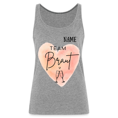 Frauen Premium Tank Top Team Braut - JGA personalisierbar - Grau meliert