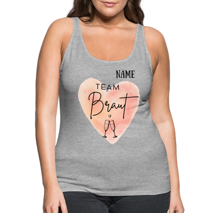 Frauen Premium Tank Top Team Braut - JGA personalisierbar - Grau meliert