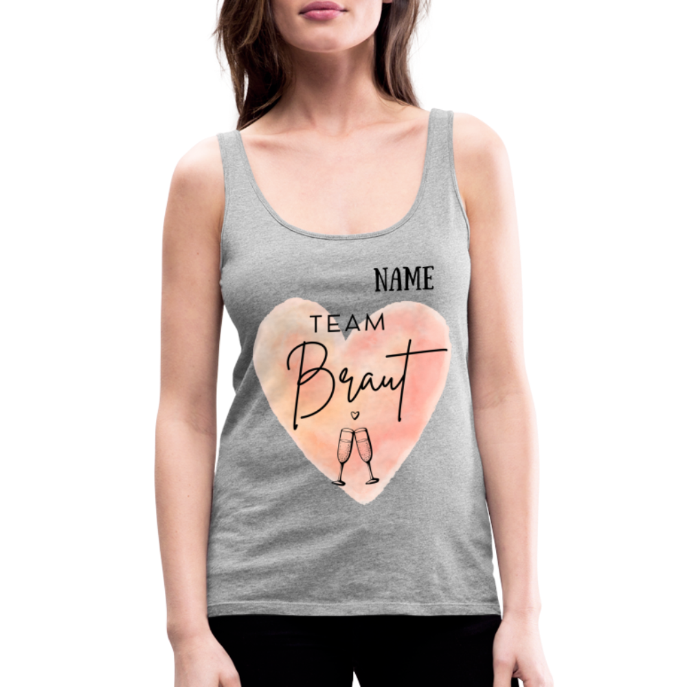 Frauen Premium Tank Top Team Braut - JGA personalisierbar - Grau meliert