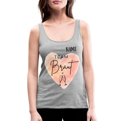 Frauen Premium Tank Top Team Braut - JGA personalisierbar - Grau meliert