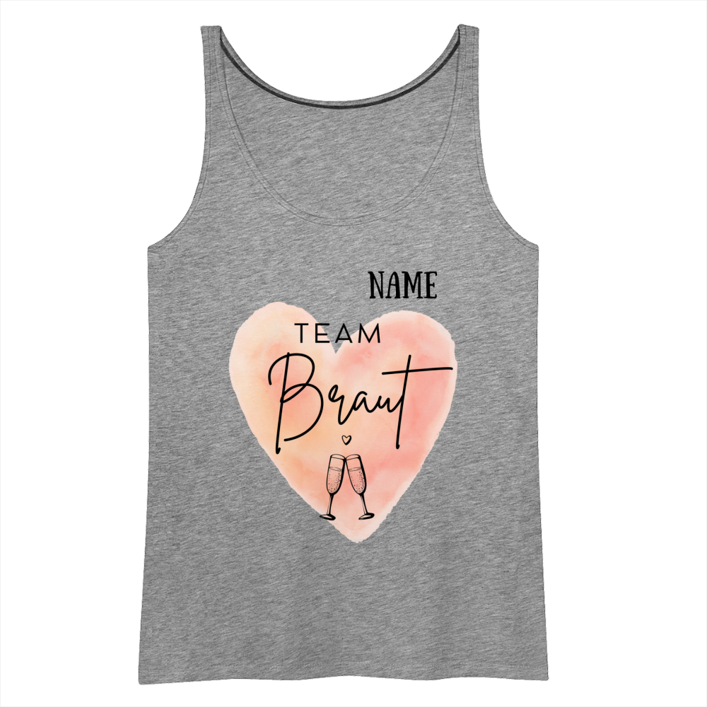 Frauen Premium Tank Top Team Braut - JGA personalisierbar - Grau meliert