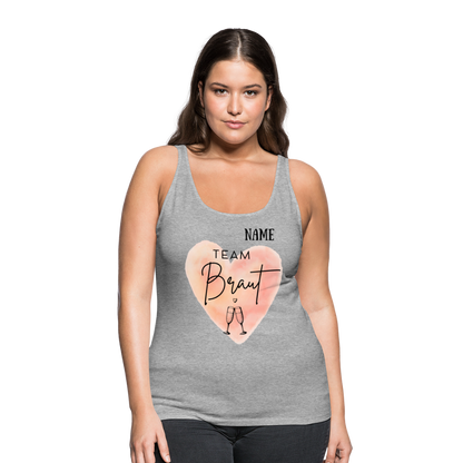 Frauen Premium Tank Top Team Braut - JGA personalisierbar - Grau meliert