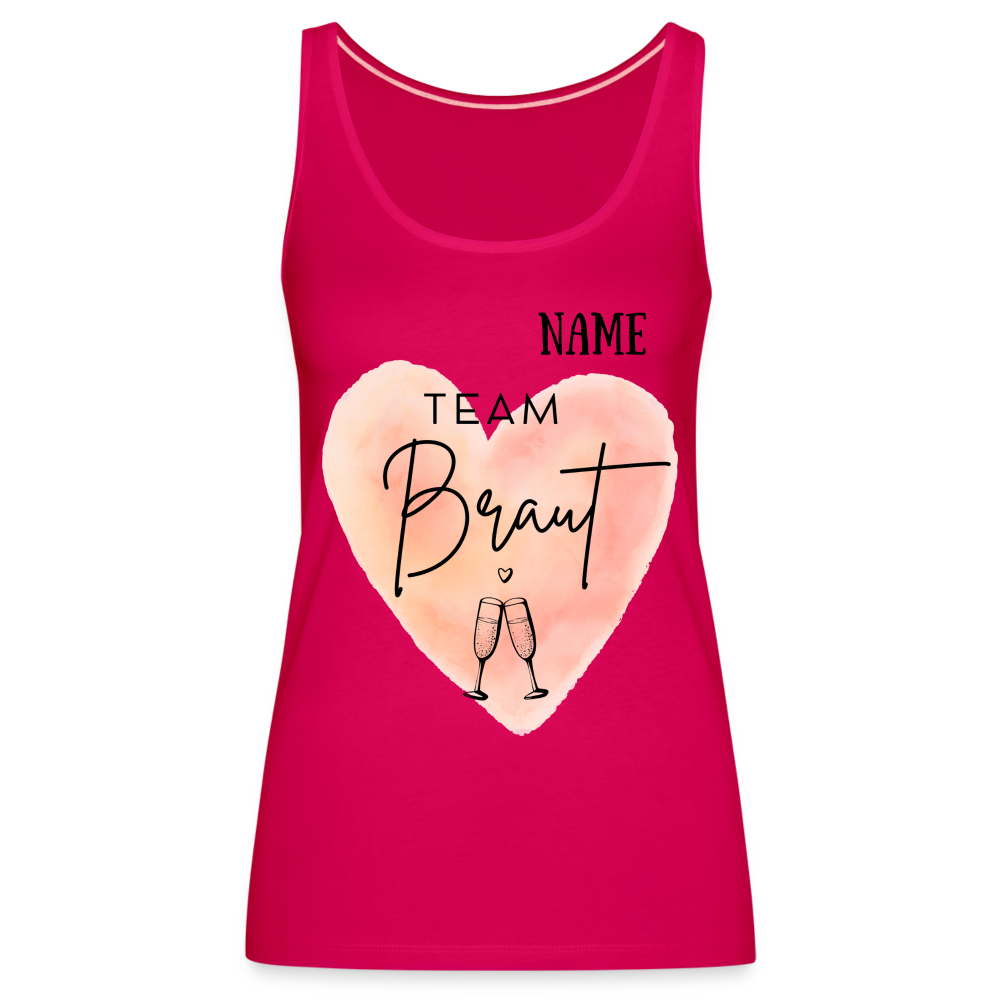 Frauen Premium Tank Top Team Braut - JGA personalisierbar - dunkles Pink