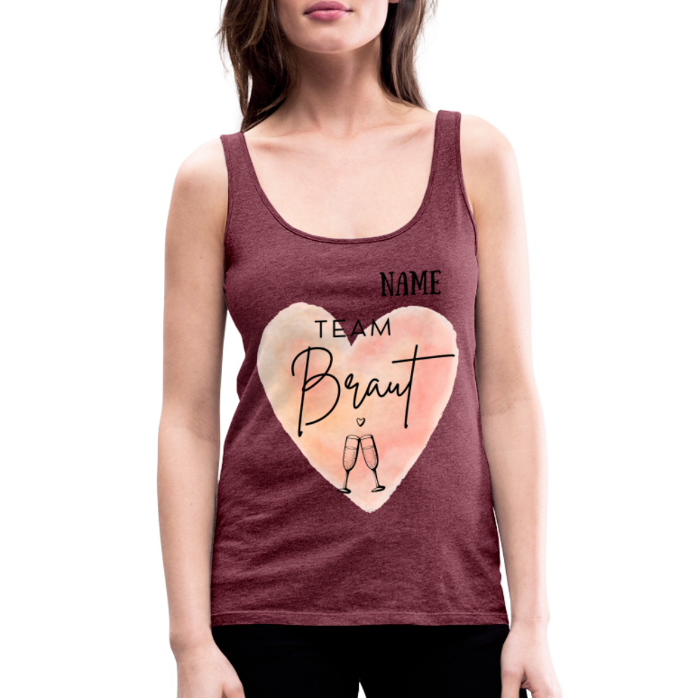 Frauen Premium Tank Top Team Braut - JGA personalisierbar - Bordeauxrot meliert