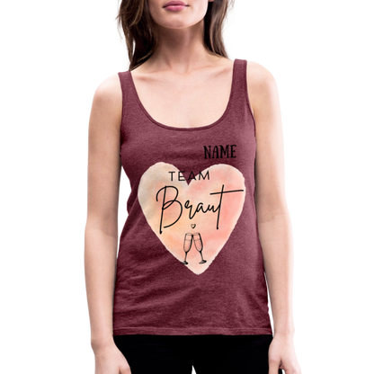 Frauen Premium Tank Top Team Braut - JGA personalisierbar - Bordeauxrot meliert