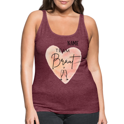 Frauen Premium Tank Top Team Braut - JGA personalisierbar - Bordeauxrot meliert