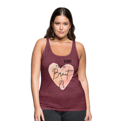 Frauen Premium Tank Top Team Braut - JGA personalisierbar - Bordeauxrot meliert