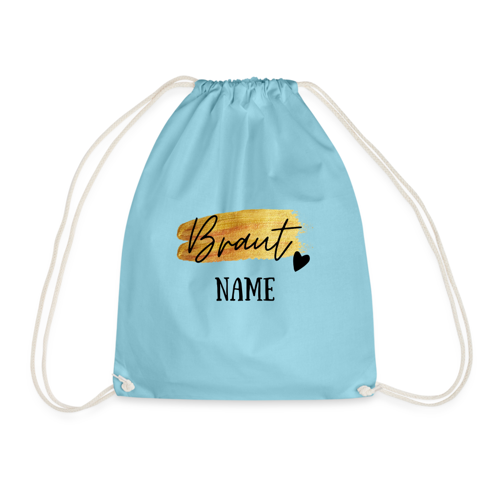 Rucksack JGA Braut Gold - personalisierbar - Aqua