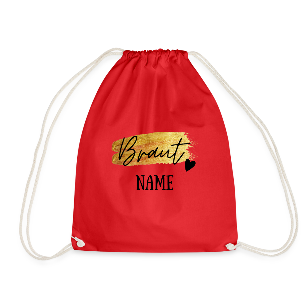 Rucksack JGA Braut Gold - personalisierbar - Rot