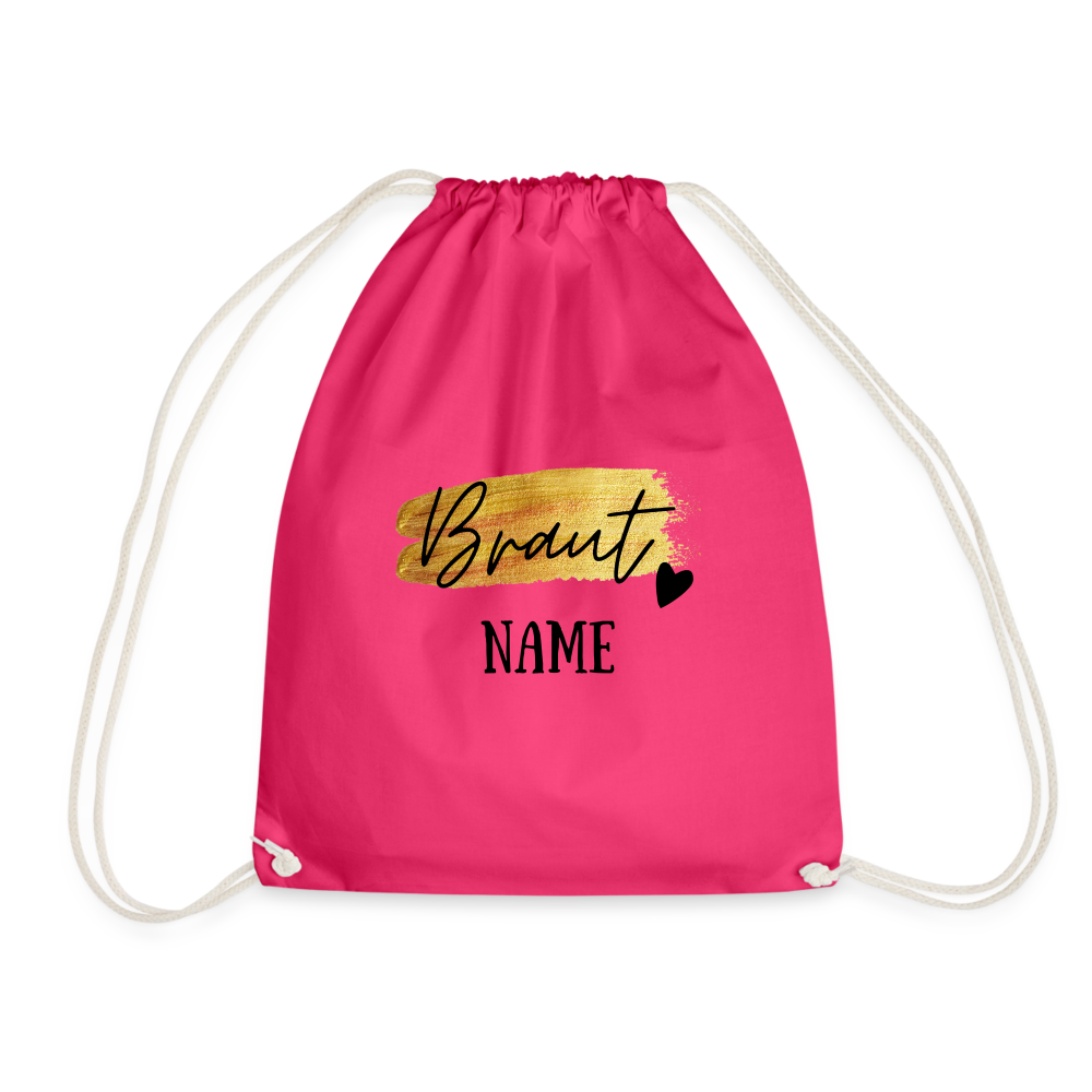 Rucksack JGA Braut Gold - personalisierbar - Fuchsia