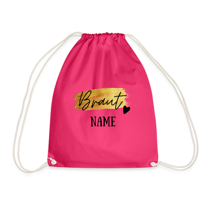 Rucksack JGA Braut Gold - personalisierbar - Fuchsia