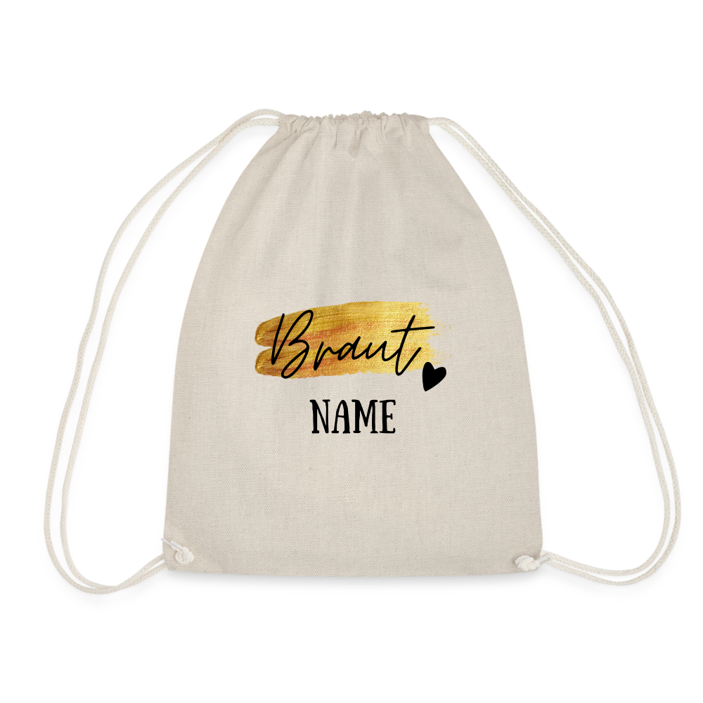 Rucksack JGA Braut Gold - personalisierbar - Natur