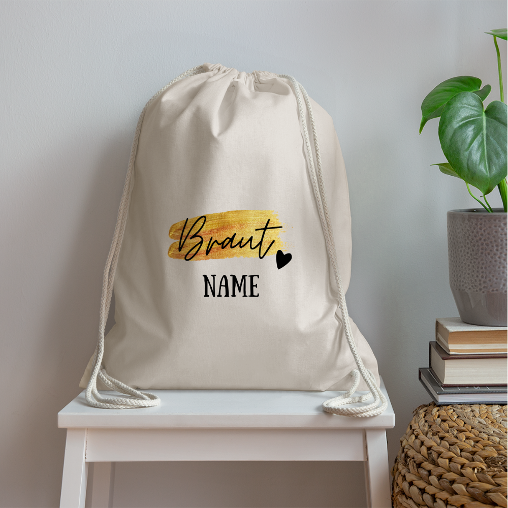 Rucksack JGA Braut Gold - personalisierbar - Natur