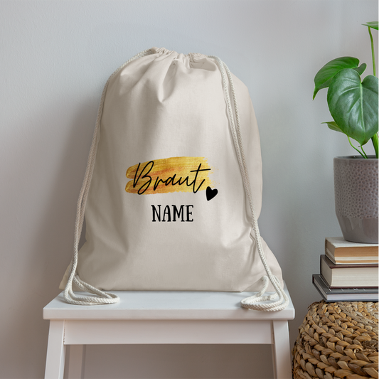 Rucksack JGA Braut Gold - personalisierbar - Natur