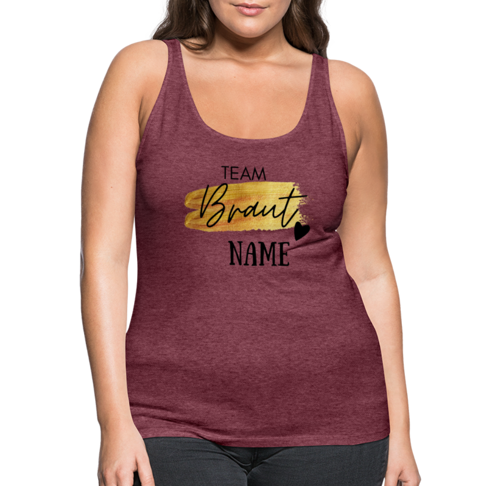 Frauen Premium Tank Top - Bordeauxrot meliert