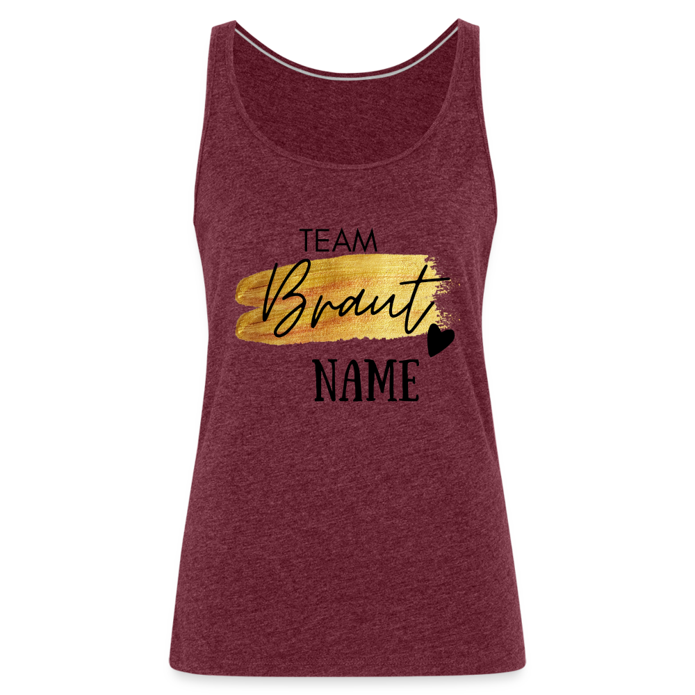 Frauen Premium Tank Top - Bordeauxrot meliert