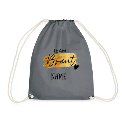 JGA Rucksack Team Braut Gold - personalisierbar - Grau