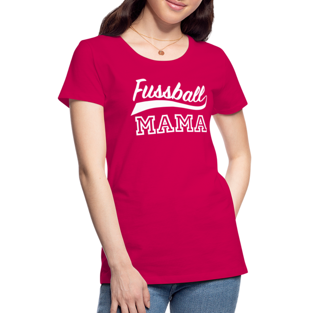 Frauen Premium T-Shirt Fußball Mama - dunkles Pink