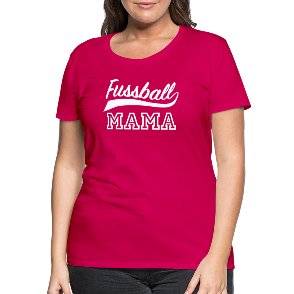 Frauen Premium T-Shirt Fußball Mama - dunkles Pink