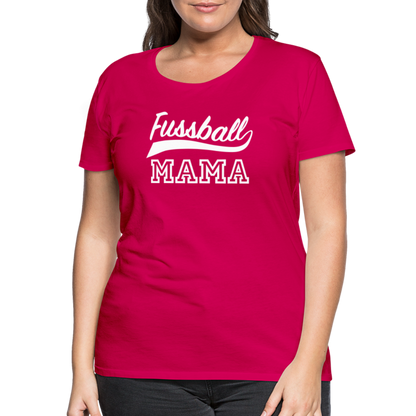 Frauen Premium T-Shirt Fußball Mama - dunkles Pink