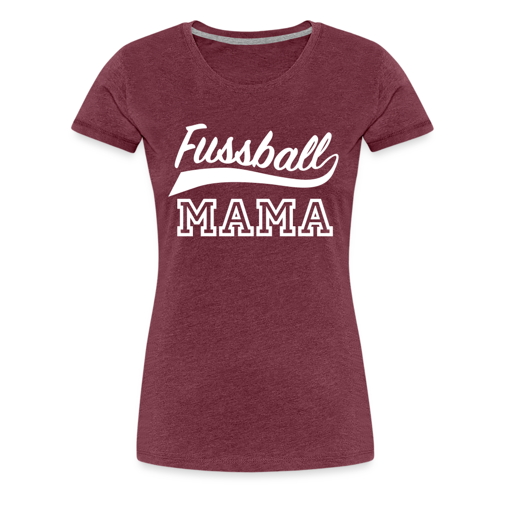 Frauen Premium T-Shirt Fußball Mama - Bordeauxrot meliert