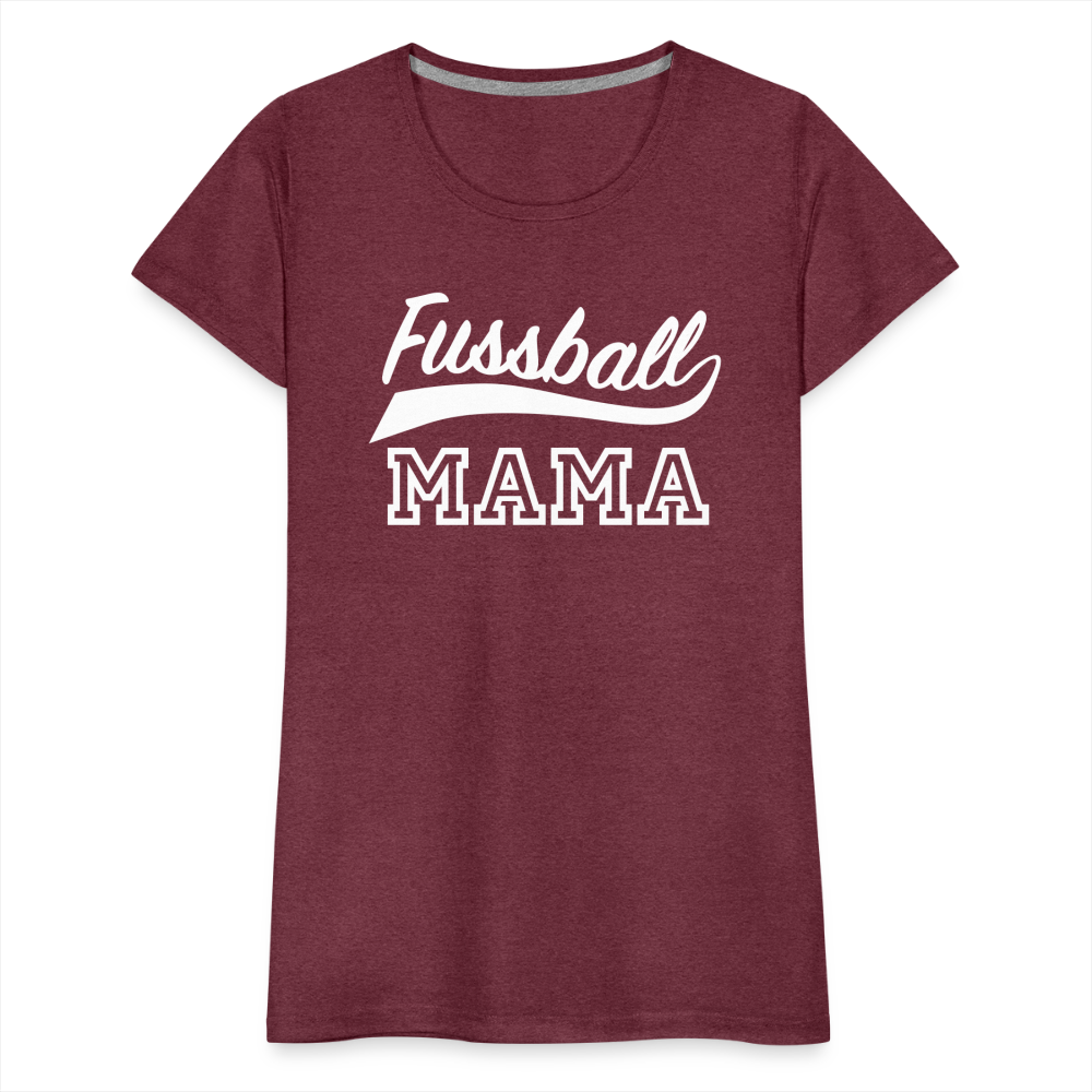 Frauen Premium T-Shirt Fußball Mama - Bordeauxrot meliert