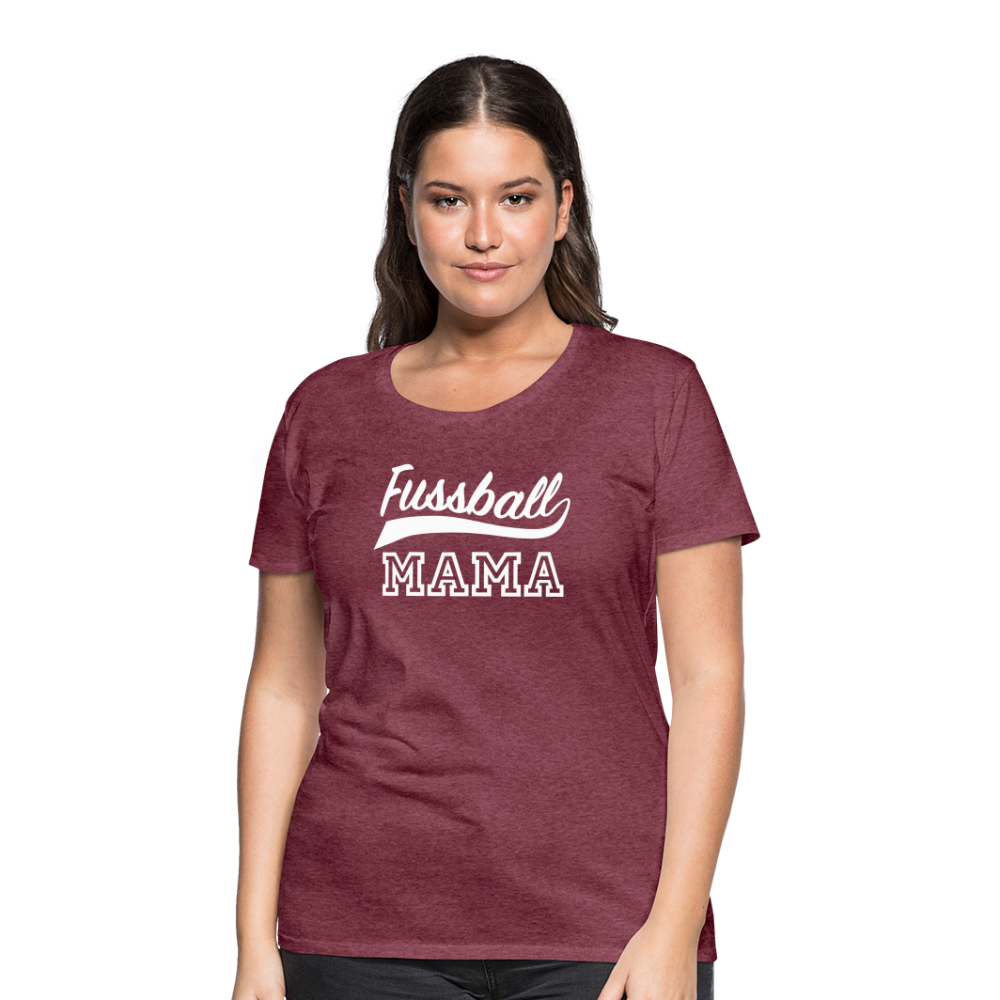 Frauen Premium T-Shirt Fußball Mama - Bordeauxrot meliert