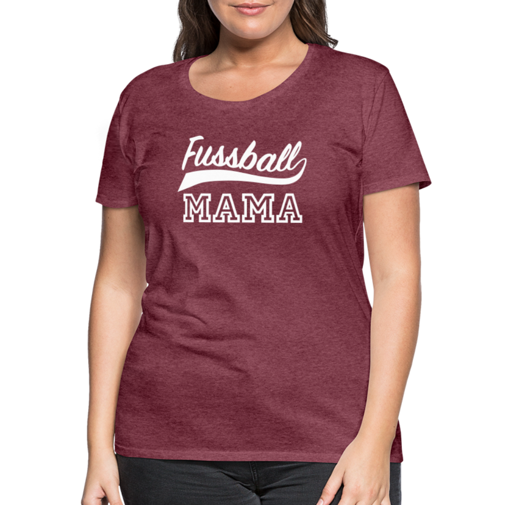 Frauen Premium T-Shirt Fußball Mama - Bordeauxrot meliert