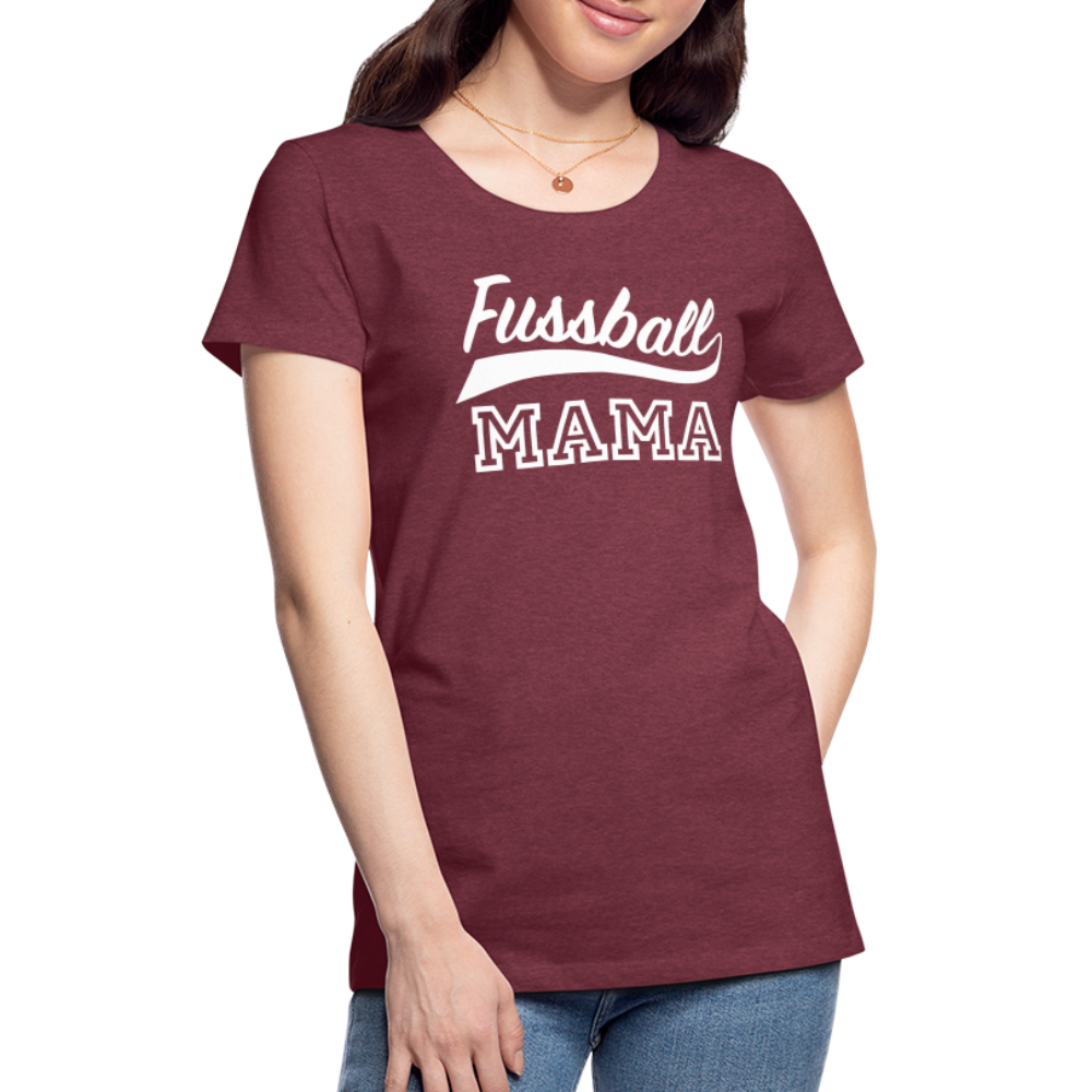 Frauen Premium T-Shirt Fußball Mama - Bordeauxrot meliert