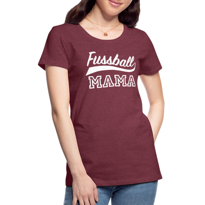 Frauen Premium T-Shirt Fußball Mama - Bordeauxrot meliert