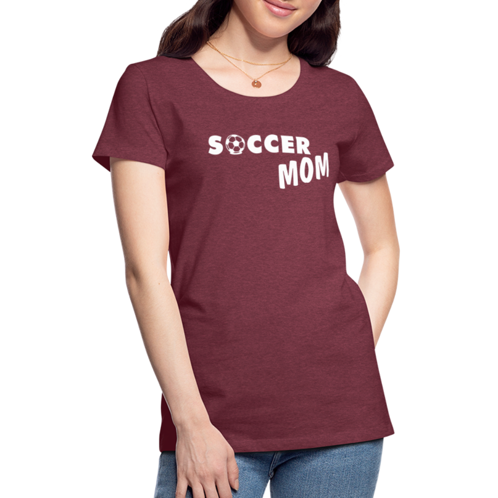 Frauen Premium T-Shirt - Soccer Mom - Bordeauxrot meliert