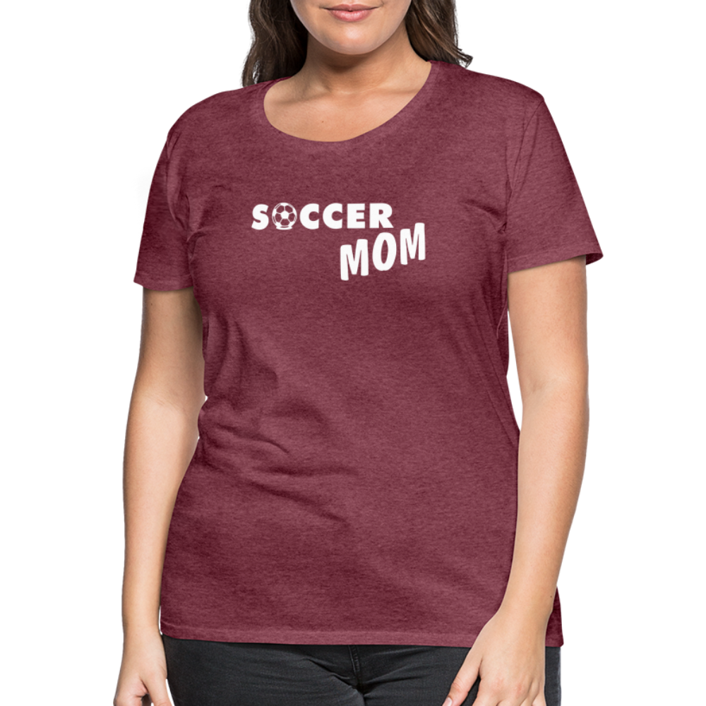 Frauen Premium T-Shirt - Soccer Mom - Bordeauxrot meliert