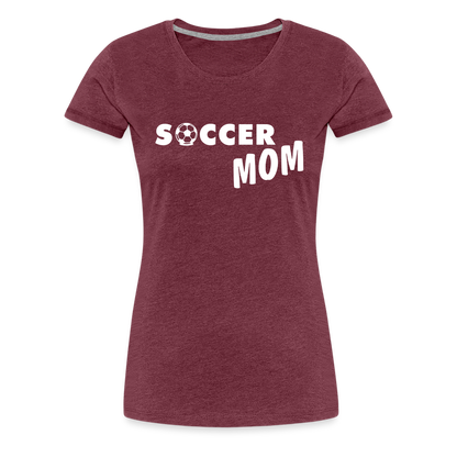 Frauen Premium T-Shirt - Soccer Mom - Bordeauxrot meliert