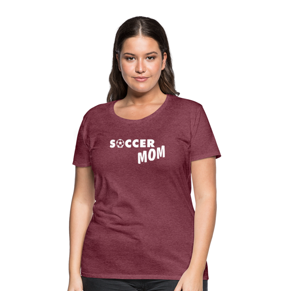 Frauen Premium T-Shirt - Soccer Mom - Bordeauxrot meliert