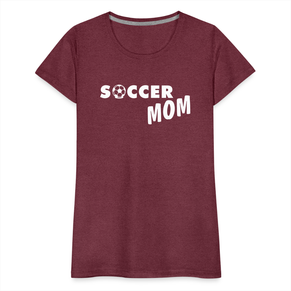 Frauen Premium T-Shirt - Soccer Mom - Bordeauxrot meliert