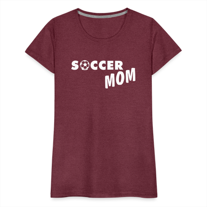 Frauen Premium T-Shirt - Soccer Mom - Bordeauxrot meliert