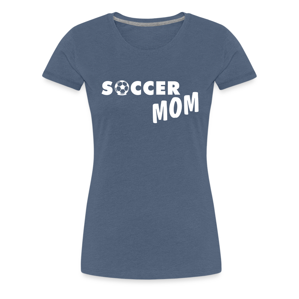 Frauen Premium T-Shirt - Soccer Mom - Blau meliert