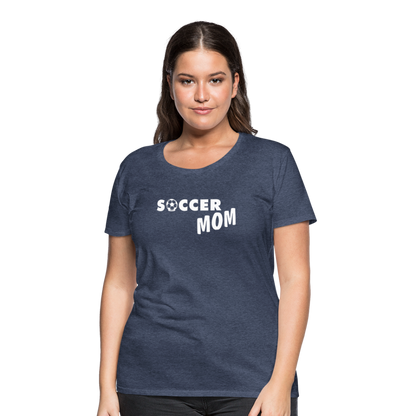 Frauen Premium T-Shirt - Soccer Mom - Blau meliert