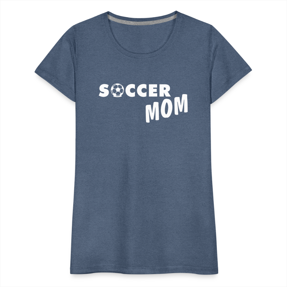 Frauen Premium T-Shirt - Soccer Mom - Blau meliert