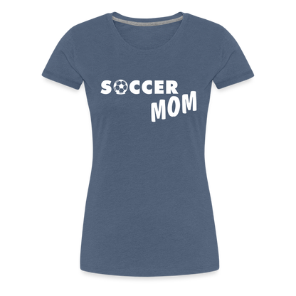 Frauen Premium T-Shirt - Soccer Mom - Blau meliert