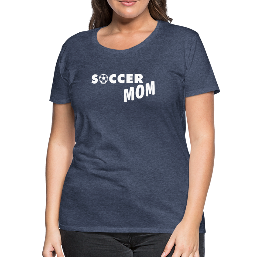 Frauen Premium T-Shirt - Soccer Mom - Blau meliert