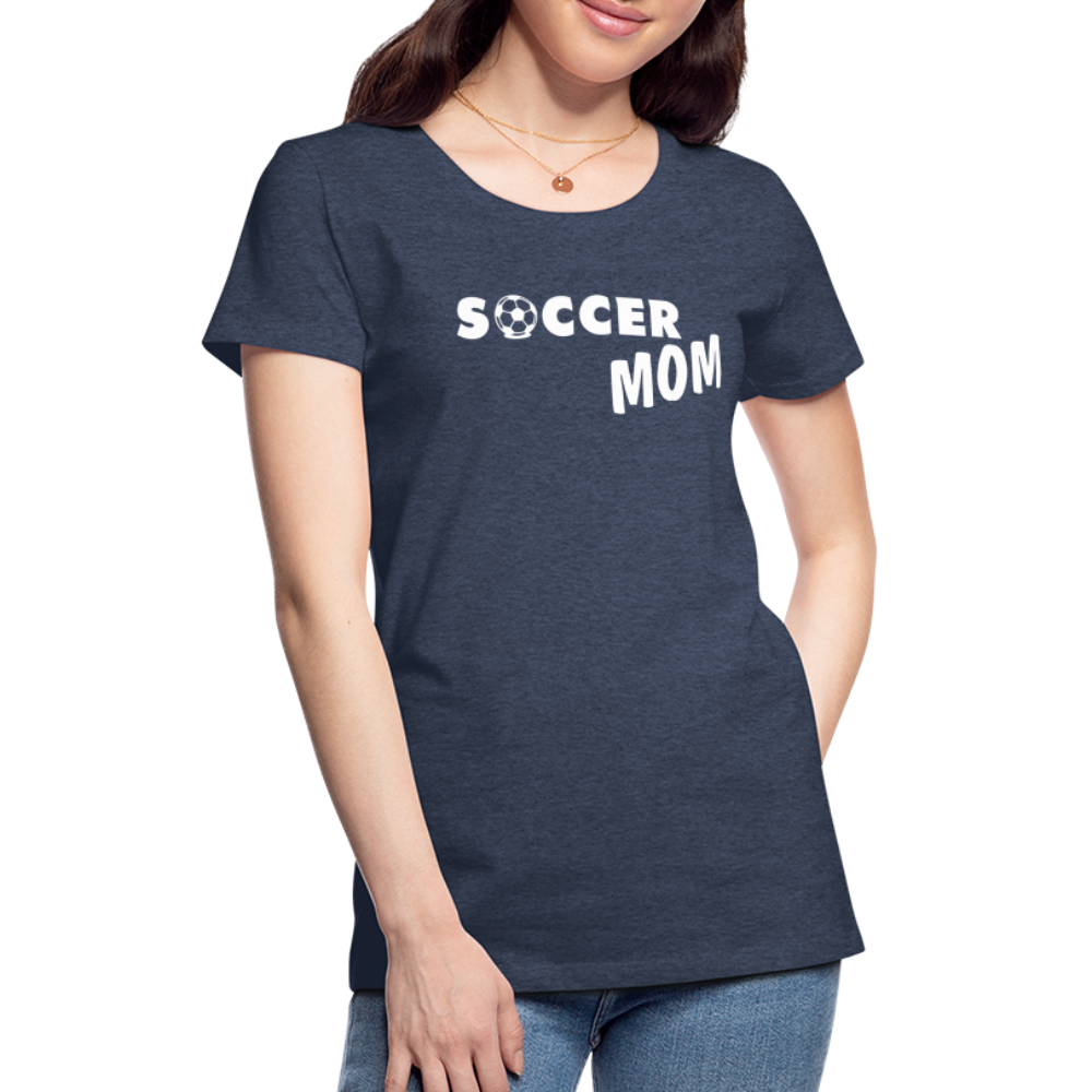 Frauen Premium T-Shirt - Soccer Mom - Blau meliert