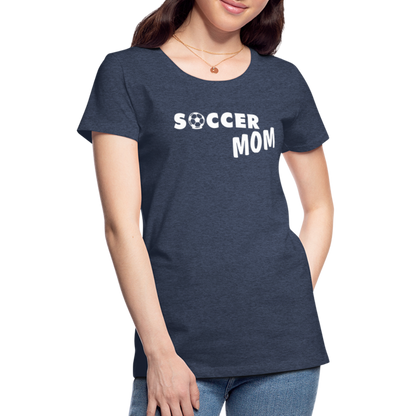 Frauen Premium T-Shirt - Soccer Mom - Blau meliert